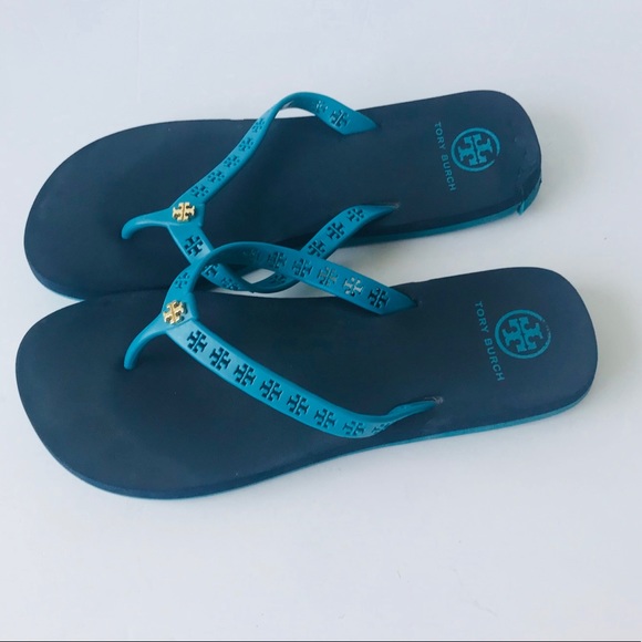 Tory Burch Blue flip flops size 7 - Picture 3 of 8